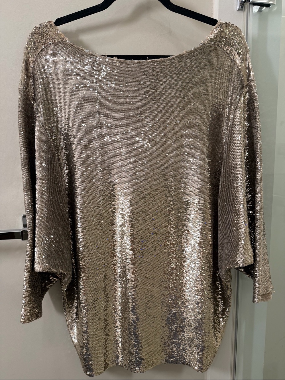 IRO Gold Sequin Boatneck Pullover